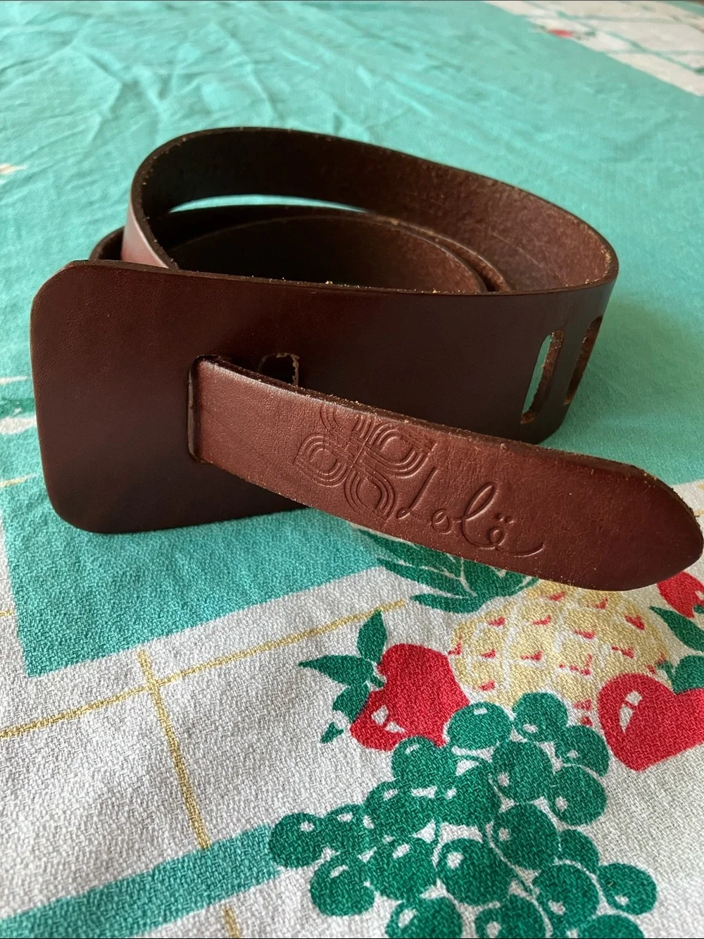 Lole Brown Leather Belt, L/XL